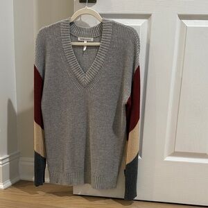 BCBGeneration Colorblock V-Neck Sweater